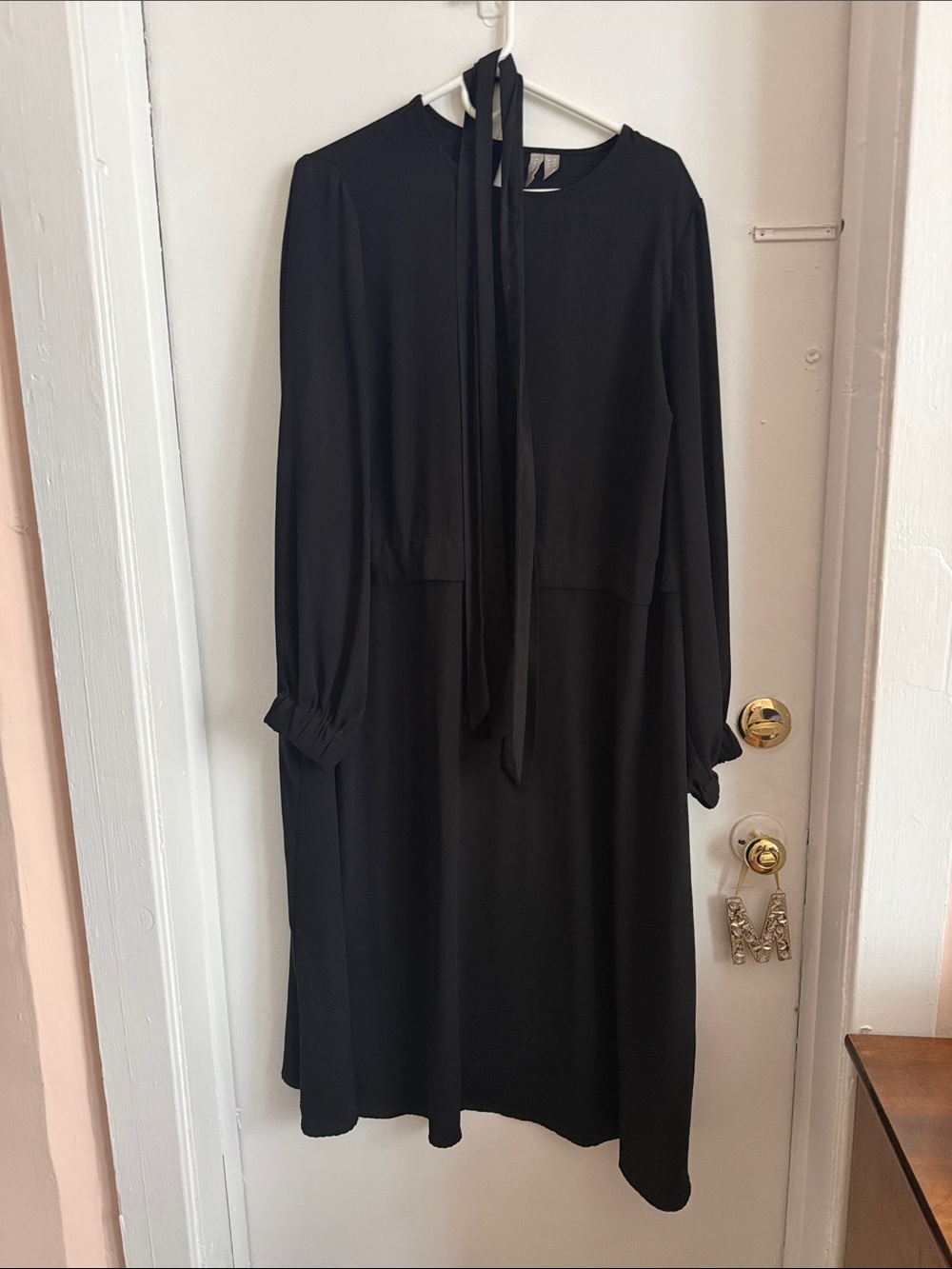 ASOS Black Long-Sleeve Midi Dress